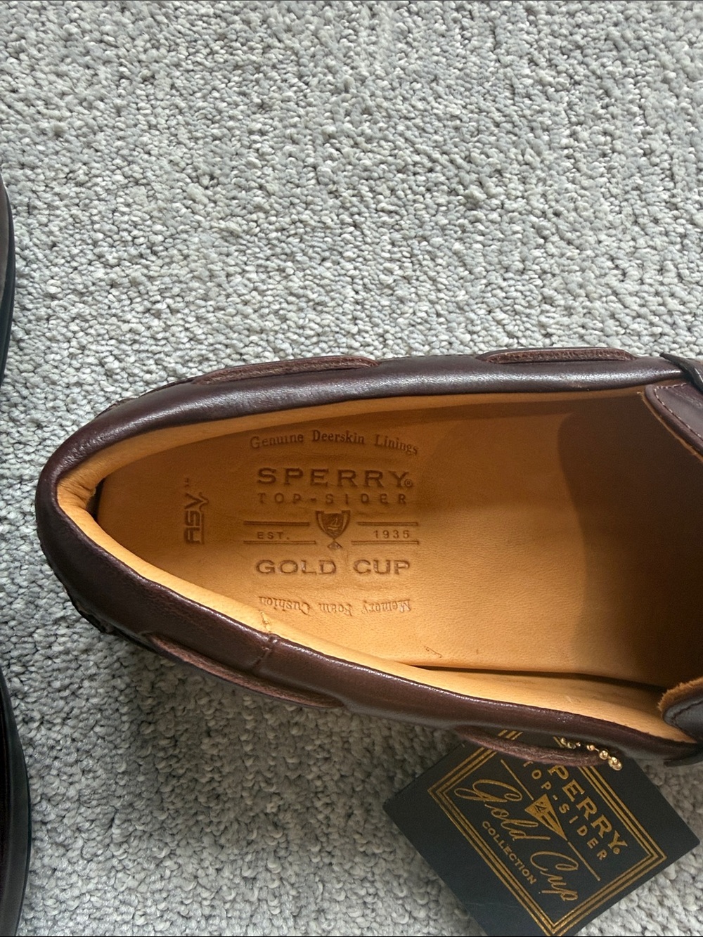 Sperry Men's Penny Loafers - Burgundy Brown Leather - Picture 3 of 7